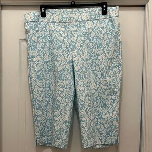 Coral Bay Light Blue and White Floral Capris